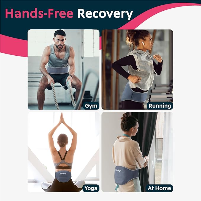 Magic Gel Ice Packs for Injuries Reusable - 2X Ice Pack for Back - Soft Compress for Hot or Cold Therapy - Lower Back Support - Soft Pad for Lower Lumbar, Sciatica, Tailbone-StrideForce Fitness