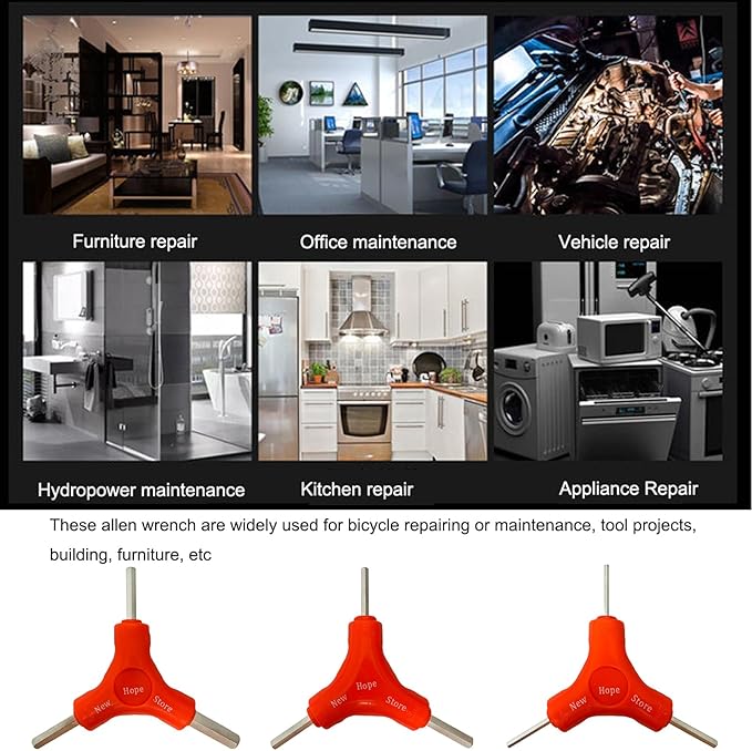 3-Way Bike Hex Wrench Set, Y Allen Wrench All-In-One Multifunctional Biking Maintenance Tool Cycling Torque Spanner Internal Hex Key Repair Tool for Mountain Bicycle, 3Pcs(2.5, 3, 4, 5, 6, 8mm)-StrideForce Fitness