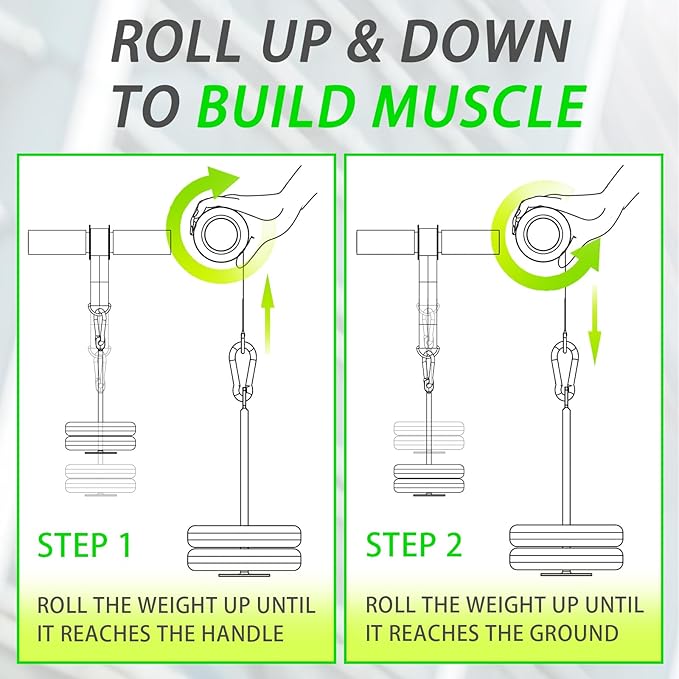 Forearm Strengthener Roller with Loading Pin and Thick Foam Grip β Multi-Functional Wrist Roller & Arm Blaster for Forearm, Wrist, and Grip Strength Training
