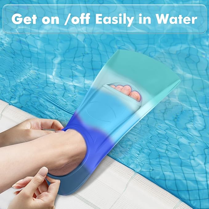 Gintenco Swim Fins, Kids Swim Training Fins for Lap Swimming, Travel Size Flippers with Mesh Bag, Silicone Swimming Fins for Kids Teens Adults Women Men-StrideForce Fitness