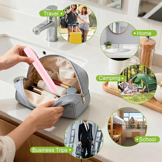 35 Pcs Travel Toothbrush Case, 7 Colors Plastic Portable Toothbrush Storage, Dust-Proof Toothbrushes Case Holder, Breathable Toothbrushes Container for Travel Camping Home School Business