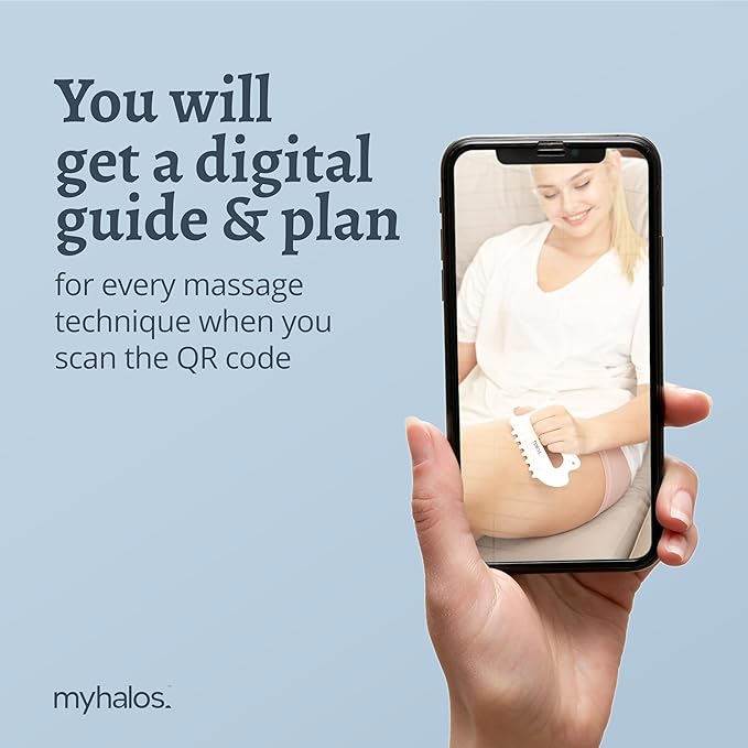 MyHalos 6-in-1 Ceramic Body Gua Sha Facial Tools - Lymphatic Drainage Tool, Face Sculpting Tool & Acupressure tool - Body Guasha, Trigger Point Massage Tool for Fascia Massage and Cellulite-StrideForce Fitness