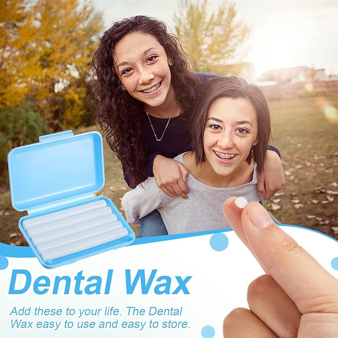 Tondiamo 40 Pack Clear Braces Wax for Teeth Dental Wearer Orthodontic Tooth Wax for Braces and Oral Appliances with Colorful Storage Case and Smell(Original, Mint)