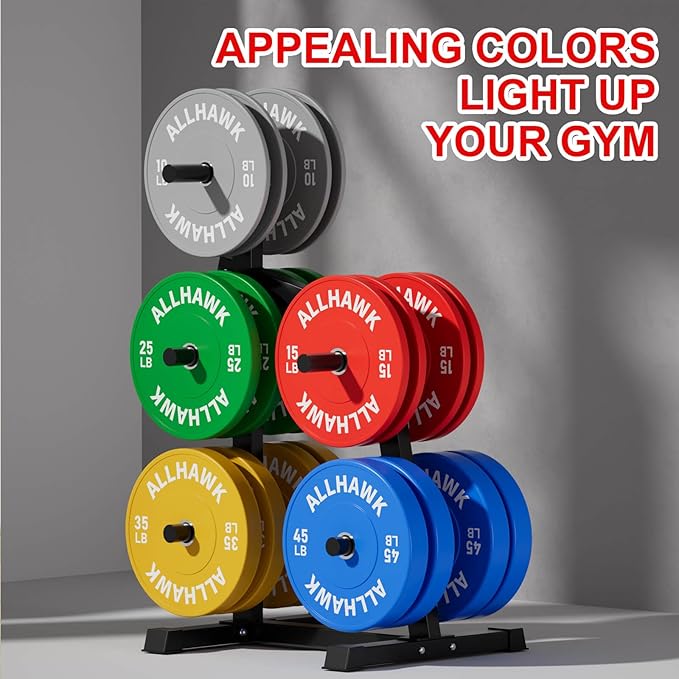 Colorful Olympic Bumper Plates, 2-inch Stainless Steel Insert, Virgin Rubber Weight Plate Set for Barbell Weight Lifting and Strength Training Home Gym-StrideForce Fitness