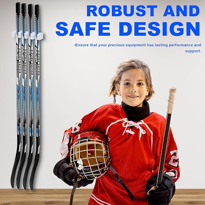 Yousoontic Hockey Stick Holder Wall Mount, 1-6 Stick Capacity, Ice and Field Hockey Organizer (Decor & Storage 2-in-1) for Home Garage Room Office Sports Decoration-StrideForce Fitness