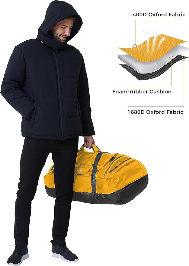 Ubon Large Duffel Bag Weekender Bags with Shoe Compartments 4-Way Sports Gym Backpack with Padded Straps Camping Traveling Duffle Bag-StrideForce Fitness