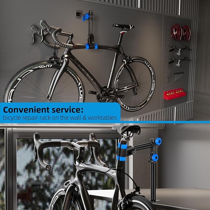 Urban Deco Bike Repair Stand Bench Mount Bike Stand Wall Mounted Bike Work Stand Bicycles Maintenance Rack Bike Clamp for Road Bike,Road Mountain Bike(27 inch)-StrideForce Fitness