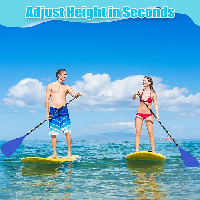 2 Set of 3 Pieces Sup Paddle Board Paddle Kayak Adjustable Stand up Oar Aluminum Alloy Lightweight Replacement Paddleboard Detachable Aluminum Alloy Shaft for Surfing Fishing-StrideForce Fitness