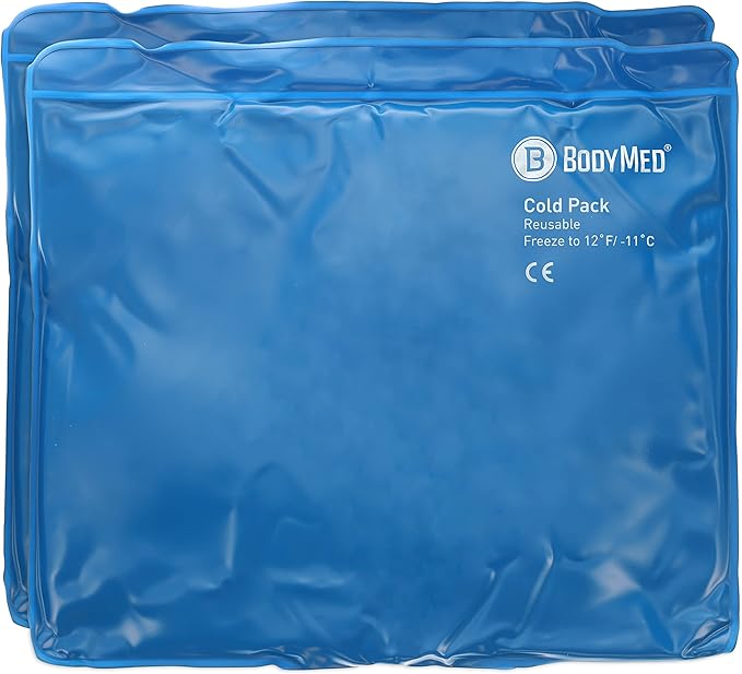 BodyMed Reusable Vinyl Ice Pack (2-Pack) for Knee, Arm, Elbow, Shoulder, Back - Professional Grade Cold Therapy for Injuries, Aches, Swelling, Bruises, Sprains - 14 in. x 12 in. (Standard)-StrideForce Fitness