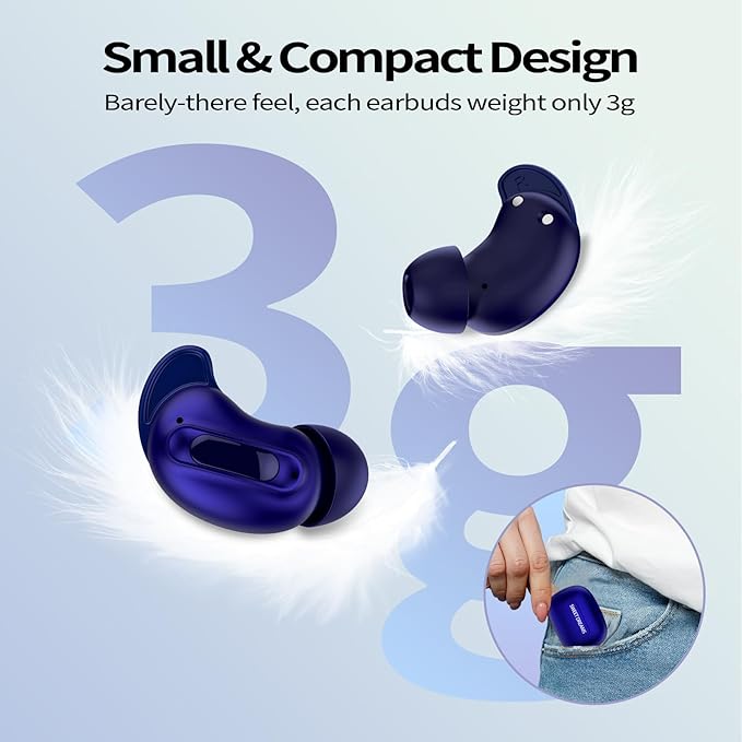 Sleep Earbuds, Mini ANC Wireless Earbuds Bluetooth 5.4 Headphones Deep Bass Stereo, 48H Playtime Ear Buds, 4 ENC Noise Cancelling Mic, In Ear IP7 Waterproof Earphones for Side Sleepers,Touch Control-StrideForce Fitness