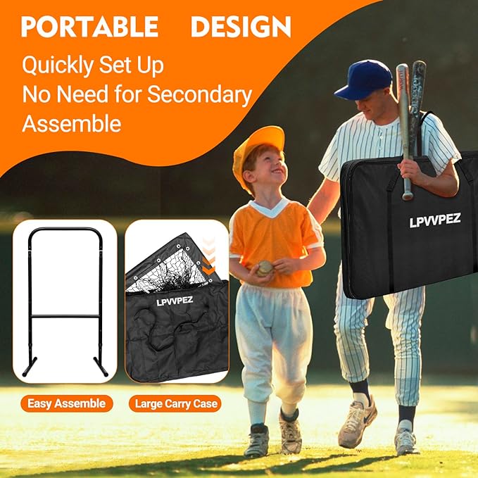 Pitching Net, 9 Hole Baseball Pitching Net with Strike Zone, Adjustable Softball Net for Batting Pitching Hitting, Portable Pitcher Trainer Baseball Hitting Target-StrideForce Fitness