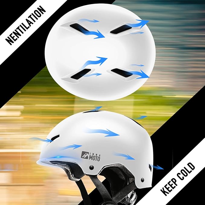 Skateboard Helmet for Adults - Adjustable Certified Safety Adults Helmet for Skateboarding Bike Bicycle Scooter Cycling Skate Skating Multisport Helmets for Women Men Boys Girls Kids Youth-StrideForce Fitness