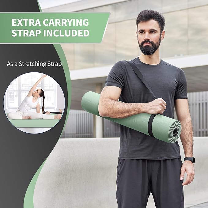 CAMBIVO Extra Wide Yoga Mat for Women and Men (72"/84"x 32"x 1/4") TPE Workout Mat, Non-slip Large Exercise Fitness Mat for Yoga, Pilates, Workout-StrideForce Fitness