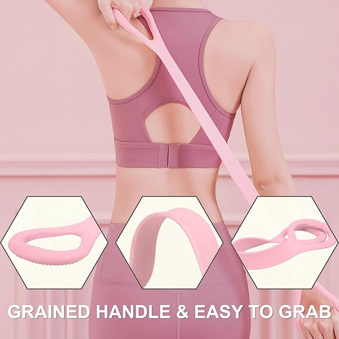 LEZER Figure 8 Resistance Band, Fitness Elastic Rope, Execrise Workout for Arm, Back, Chest and Shoulder, Yoga, Pilates, Stretching, Physical Therapy Equipment-StrideForce Fitness