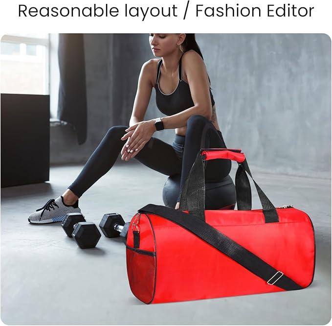 C&F BOGMOST Small Gym Bag for Travel & Duffel - 20 Inch Lightweight Carry On Bag for Men & Women, Mini Duffel Bag,Perfect for Sports, Weekend Trips, and Overnight Stays, Red-StrideForce Fitness