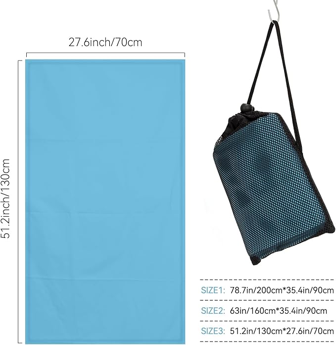 Microfiber Beach Towel-Perfect for Travel, Sports, Camping, Swimming, Yoga, Gym- Quick Dry, Sand Free, Compact, Lightweight, Absorbent (Marine Blue,Large(160x90cm, 63x35”))