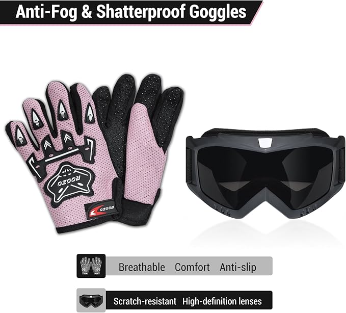 Youth Dirt Bike Helmet DOT Certified - Full Face Motorcycle Helmet for Off-Road, ATV, Street Riding, Includes Adjustable Goggles & Protective Gloves-StrideForce Fitness