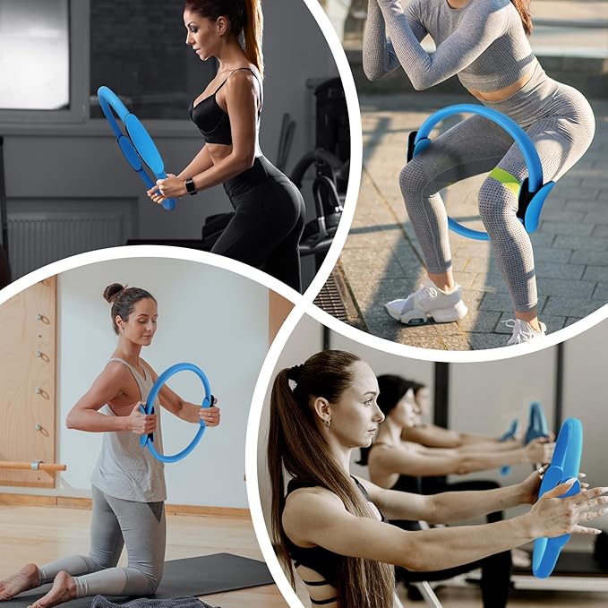 Pilates Ring Fitness Circle 14" Yoga Rings Magic Circle with Dual Padded Handles for Toning Arms, Thighs/Legs & Core,Home Exercise Equipment -StrideForce Fitness