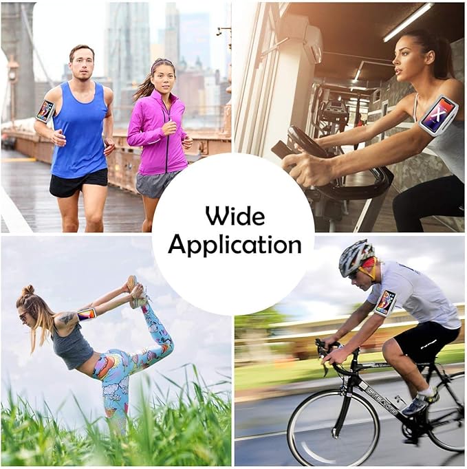 Cell Phone Running Armband with Earbuds Zipper Pocket Armband Case Running Holder For iPhone 16 Pro Max/15/14 Pro Max/13/12 /11 Pro Max/XS/XR ,Galaxy S20 S10,Sweatproof Arm Band with Card/Key Bag-StrideForce Fitness