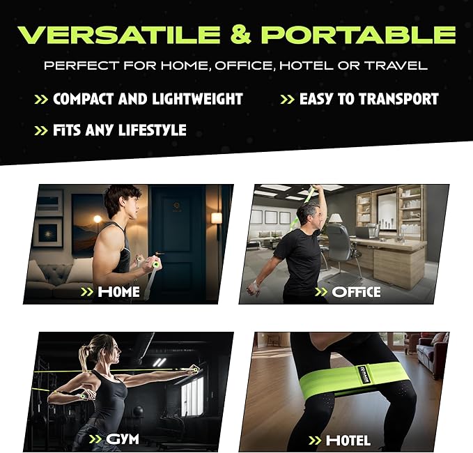 Ex Kit Home Gym Equipment with Carry Bag - 10Pcs Resistance Bands Kit with Handles, Door Anchor, Jump Rope, Booty Bands & More – Full Body Workout Bands Set for Strength, Cardio & Flexibility-StrideForce Fitness