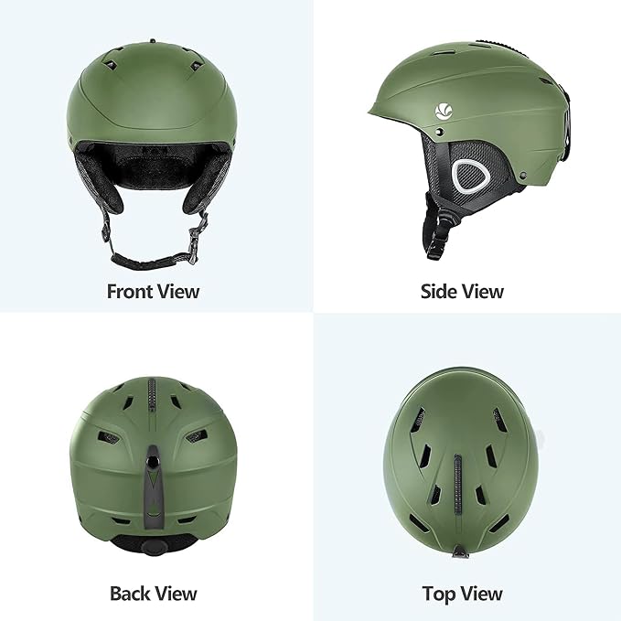 VANRORA Ski Helmet, Snowboard Helmet for Men & Women, Climate Control Venting, Dial Fit, Goggles Compatible, Removable Fleece Liner and Ear Pads, Safety-Certified-StrideForce Fitness