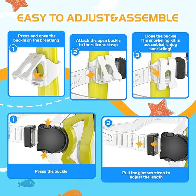 Snorkeling Gear, Dry Snorkel Set180° Panoramic Wide View,Anti-Fog Scuba Diving Mask, Professional Snorkeling Gear for Free Breathing, Swimming, Diving-StrideForce Fitness