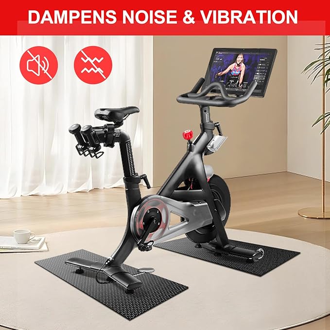 Bike Mat Exercise Bike Mat 12" × 25" (2 (2 mats))