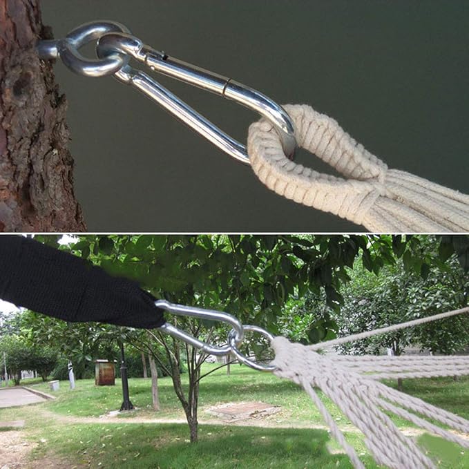 Stainless Steel Spring Snap Hook Carabiner M6 M8 M10 Heavy Duty Carabiner Clip Spring Clips Keychain 5/16 Inch Quick Links for Backpack, Hammocks, Camping, Swing(16/30/10PCS)-StrideForce Fitness