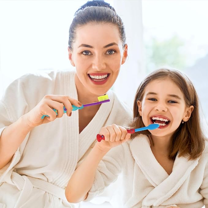 100 Pack Kids Toothbrush Soft bristles Toddler Lovely Toothbrush with Suction Cup Bulk, Includes Travel Covers, Individually Wrapped Toothbrushes for Kid Home School Daycare Camp (Candy)