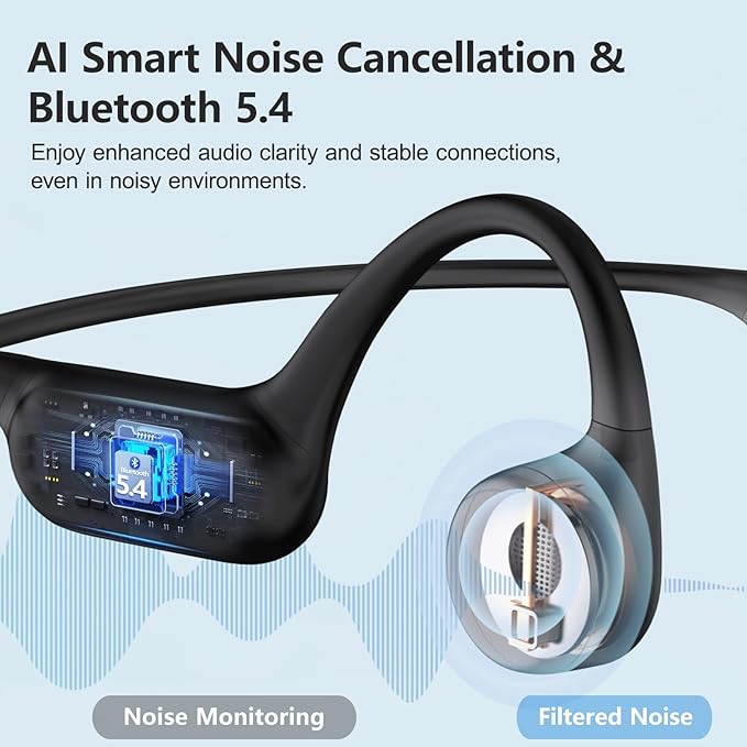 Swimming Headphones,Bone Conduction Headphones Bluetooth 5.4,IPX8 Waterproof,32G Memory Sports Headphone,Underwater Headphone with MP3-Player for Swim,Open Earphones for Swimming (Black X20)-StrideForce Fitness