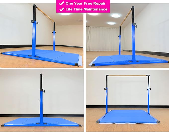 4FT/5FT Gymnastic Bar Set Gymnastics Horizontal Bar Gymnastics Kip Bar for Kids Home Use-StrideForce Fitness