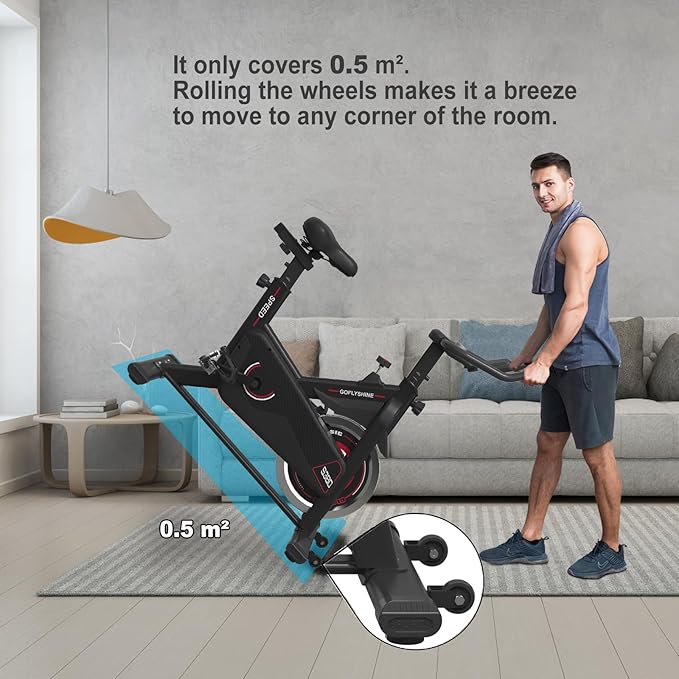 Exercise Bikes Stationary,Exercise Bike for Home Indoor Cycling Bike for Home Cardio Gym,Workout Bike with Ipad Mount & LCD Monitor,Silent Belt Drive-StrideForce Fitness