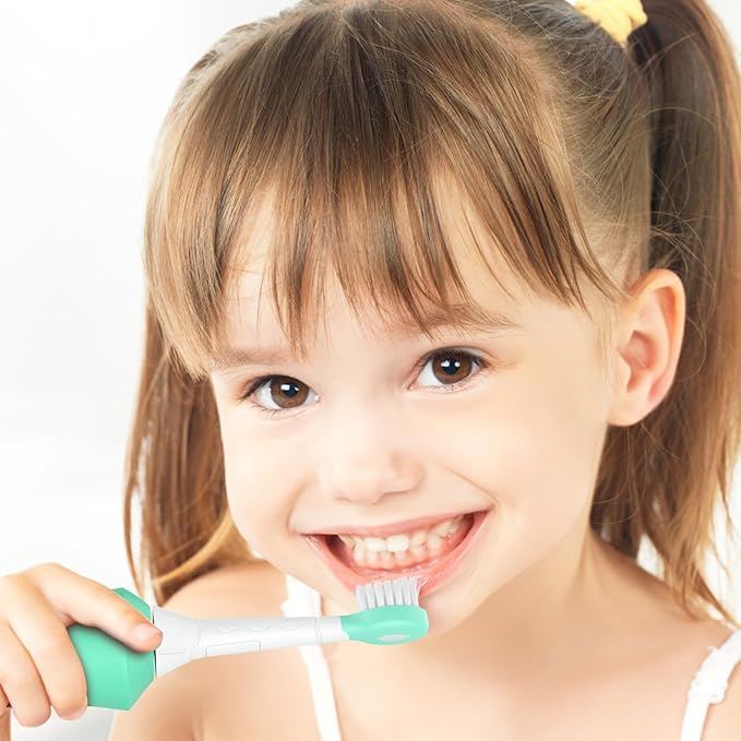 Toptheway Kids Toothbrush Heads for Philips Sonicare: Compact Brush Heads for Kids 3-7 Years, Pink and Green, 4 Pack