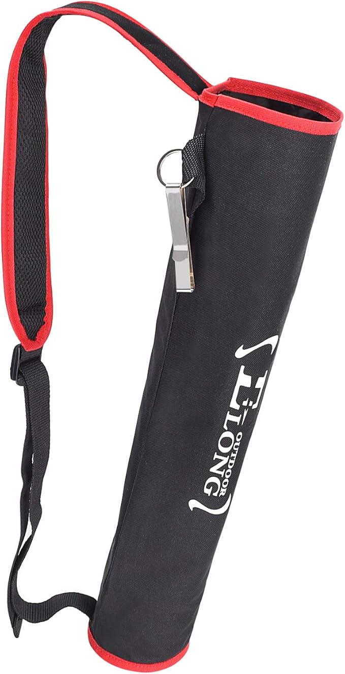 YLS Archery Hip and Back Quiver for Arrows - Black Arrow Quiver for Kids and Adults - Adjustable Arrow Holder with a Padded Strap and Belt Clip - Archery Accessories for Field and Practice-StrideForce Fitness