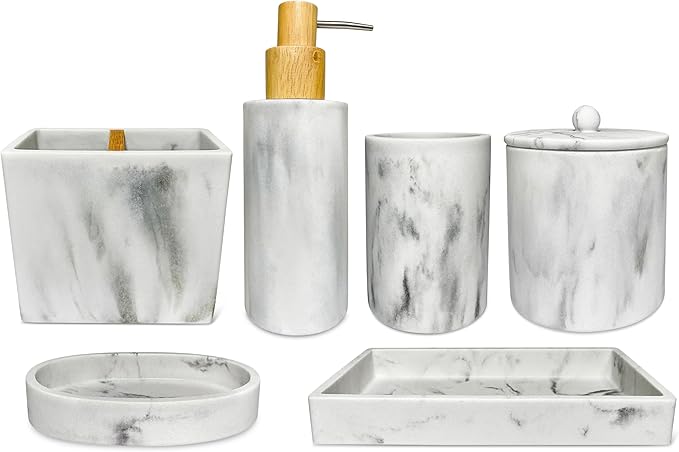 Santorini Resin Toothbrush Holder - Bathroom Accessories for Countertop Sink Organizer - Cute Stand for Kids Toothbrushes