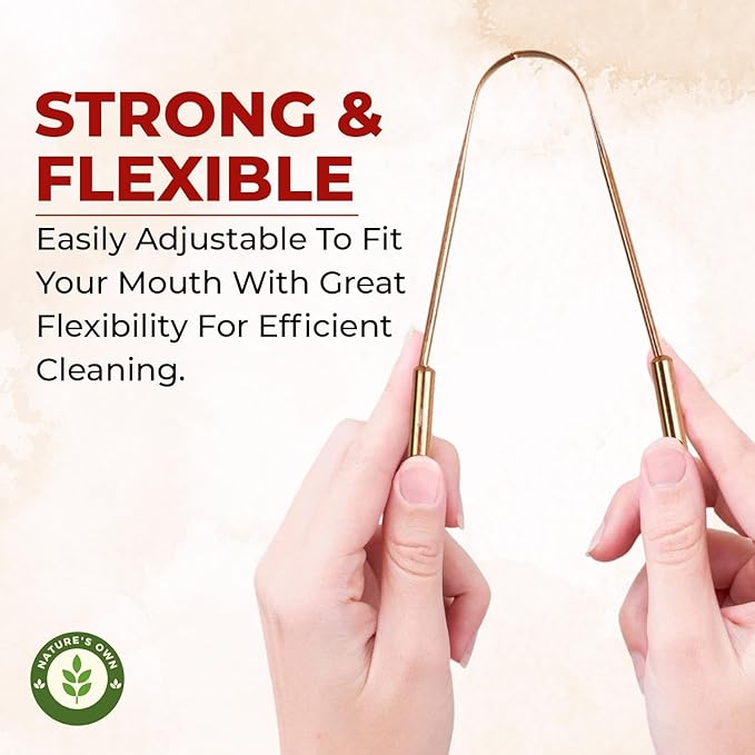 Tongue Scraper for Adults & Kids, Stainless Steel Tongue Cleaner for Fresh Breath, Remove Buildup, Portable Oral Care Tool, Tongue Scrubber for Hygiene, Ayurvedic Tongue Cleaning Kit