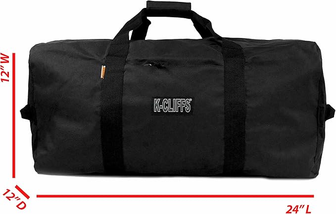 Heavy Duty Cargo Duffel Large Sport Gear Drum Set Equipment Hardware Travel Bag Rooftop Rack Bag (24" x 12" x 12", Black)