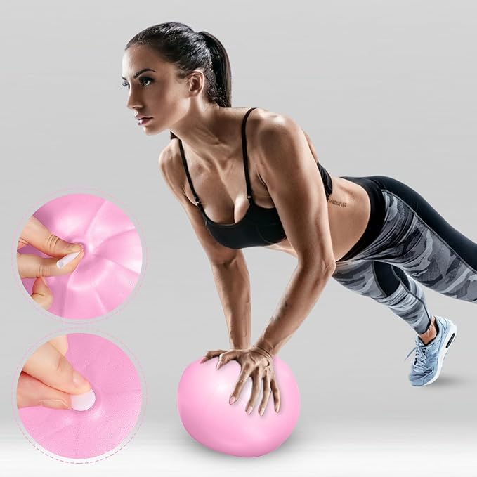 Aoriher 10 Pieces 9 Inch Exercise Pilates Ball Yoga Therapy Core Ball for Yoga Stability Barre Training Stretching Physical Posture Training Gym-StrideForce Fitness