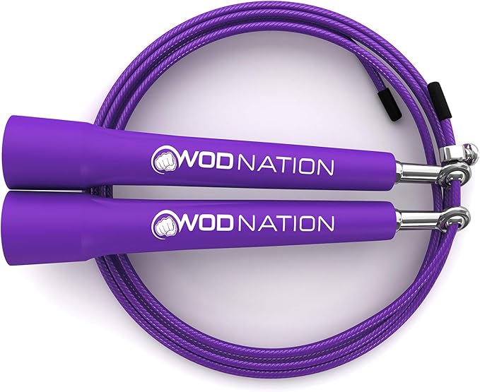 WOD Nation Adjustable Speed Jump Rope For Men, Women & Children - Blazing Fast Fitness Skipping Rope Perfect for Boxing, MMA, Endurance-StrideForce Fitness