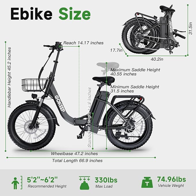 L20A Electric Bike for Adults – Rated 750W Fat Tire E-Bike with 52V 13Ah Battery, IPX65 Waterproof, Foldable Frame, and Advanced Safety Features-StrideForce Fitness