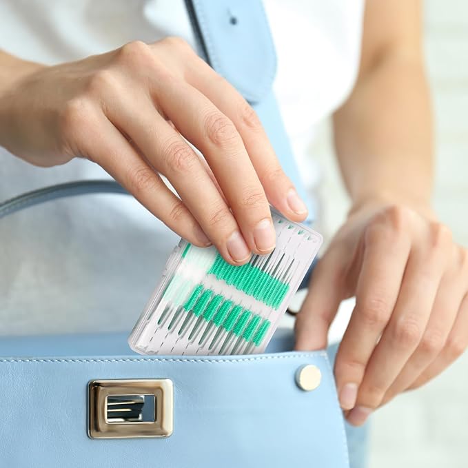 200 Pieces Interdental Brushes,Braces Brush with Silicone Head,Dental Tooth Flossing Toothpick Cleaners Tooth Tool (200PCS Orange)