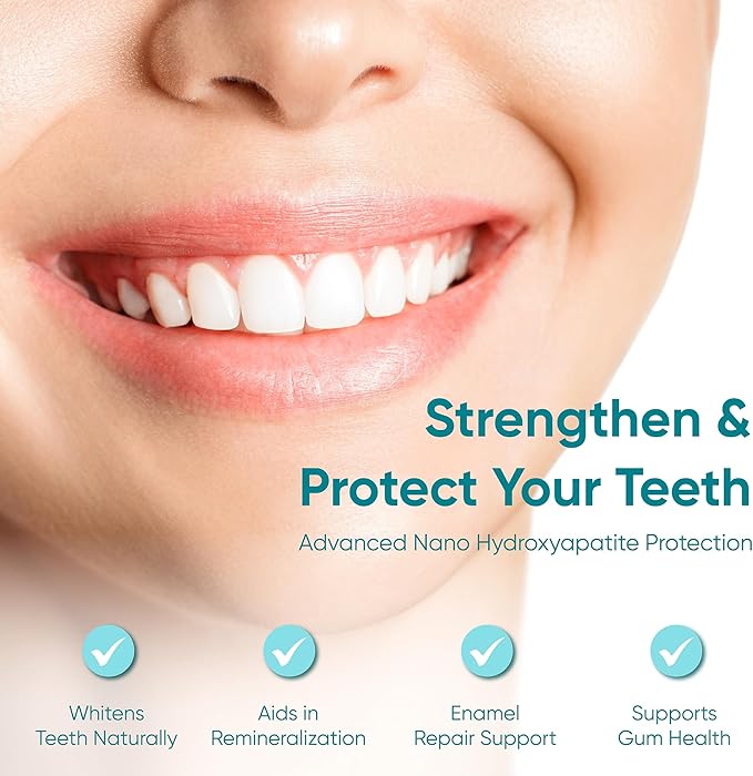 Fluoride Free Toothpaste, Nano Hydroxyapatite Toothpaste, Remineralizing Natural Teeth Whitening Tooth Repair, Appropriate for Sensitive Teeth