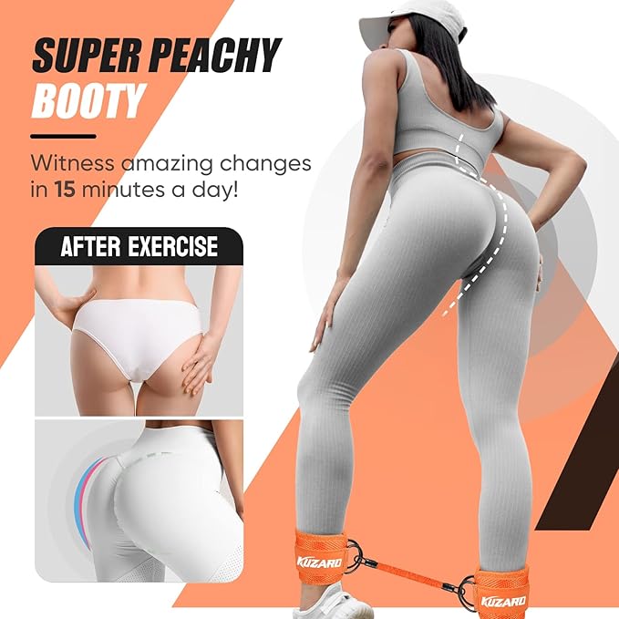 Ankle Resistance Bands with Cuffs for Working Out, Resistance Bands for Women, Exercise Bands for Leg and Glute, Booty Workout Equipment for Kickbacks, Butt and Hip Training, Ankle Weights Bands Set