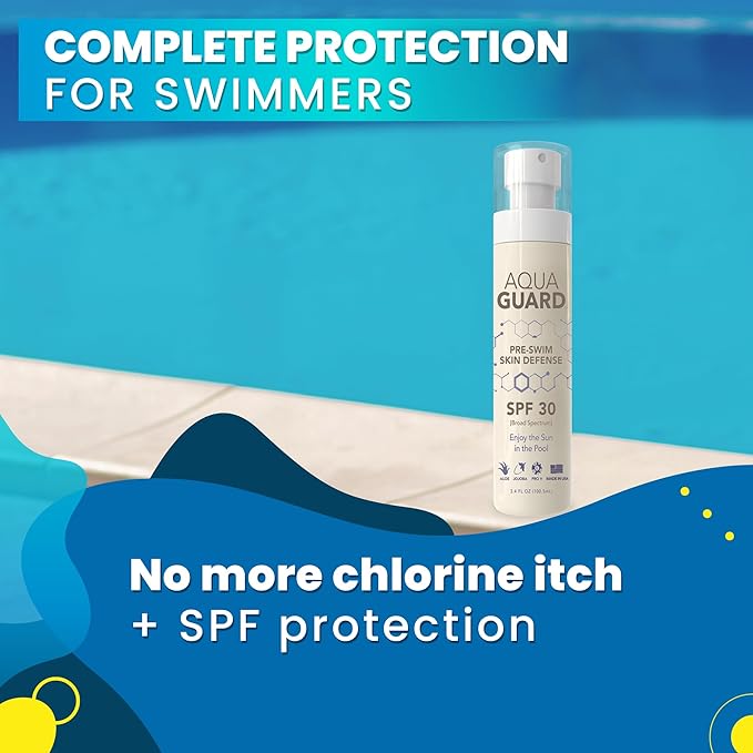 AQUA GUARD Swim Hair Rescue Bundle | Pre-Swim Protection & Post-Swim Repair Kit | Includes Hair Defense, Shampoo, Conditioner, Detangler, Hair Mask & SPF Skin Defense | Chlorine Care For Swimmers-StrideForce Fitness