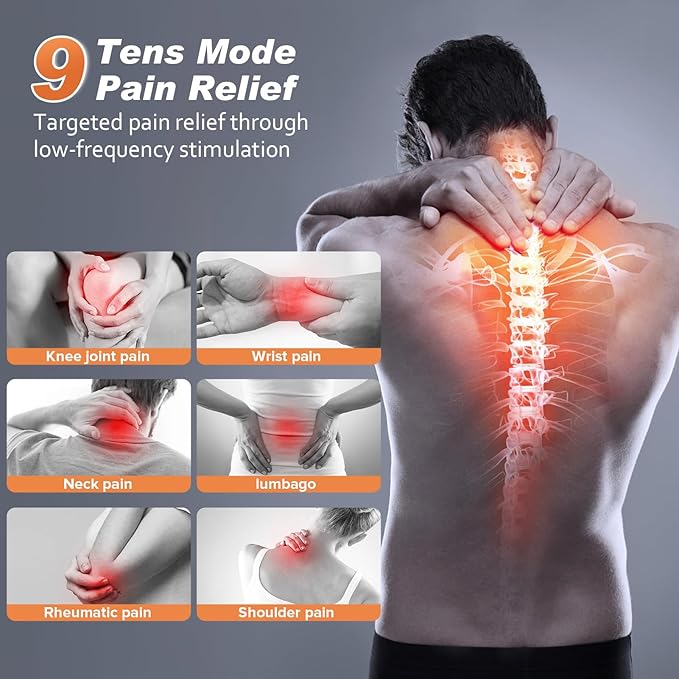 TENS Unit Muscle Stimulator and EMS Pelvic Floor Muscle Exercise. Multifunctional Impulses to Pain Relief for Muscle,Joints and Muscle Strengthening Training.Specialized Storage Gift Box.(DJE2A0)