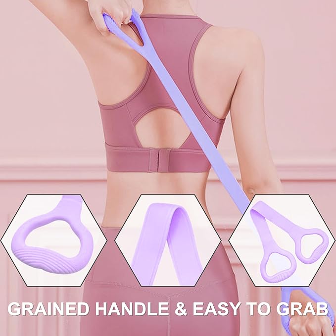 LEZER Figure 8 Resistance Band, Fitness Elastic Rope, Execrise Workout for Arm, Back, Chest and Shoulder, Yoga, Pilates, Stretching, Physical Therapy Equipment-StrideForce Fitness