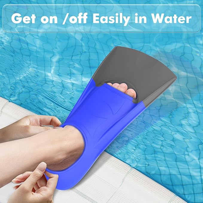 Gintenco Swim Fins, Kids Swim Training Fins for Lap Swimming, Travel Size Flippers with Mesh Bag, Silicone Swimming Fins for Kids Teens Adults Women Men-StrideForce Fitness