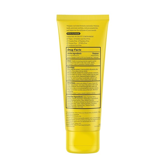 Twice Twice Oral Wellness Toothpaste with Fluoride – Natural Anticavity Toothpaste for Sensitivity Relief, Whitening & Fresh Breath, Wintergreen Peppermint, 3.4oz, 3 Pack