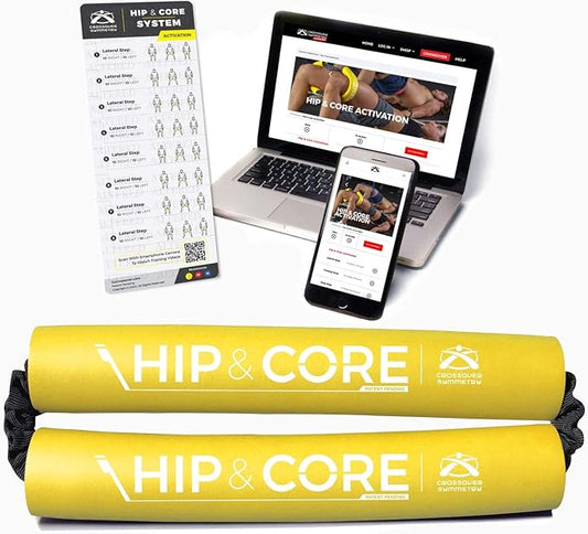 Crossover Symmetry Hip & Core System - Loop Resistance Home Workout Bands to Stretch and Strengthen Legs, Butt, HIPS, Thighs and Glutes, Includes Online Exercise & Training Guide-StrideForce Fitness