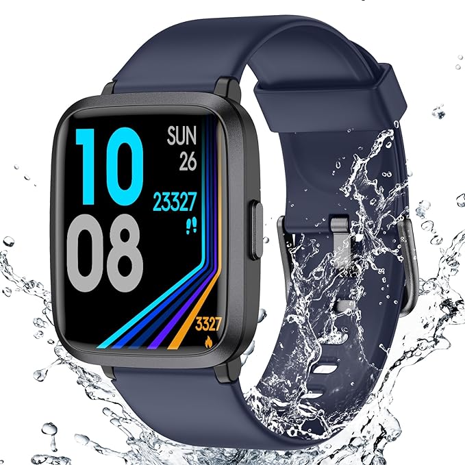 Fitness Tracker Watch with Heart Rate Monitor 5ATM Waterproof